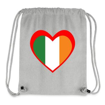Ireland Heart – Love for Ireland - Sac à cordon recyclé Stanley/Stella - gris chiné - Devant