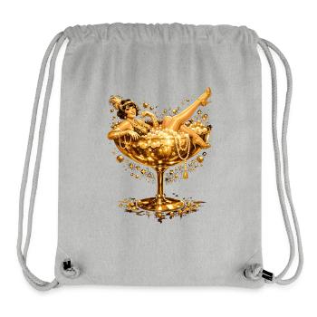 Golden Art Deco Woman in Glass Illustration - Stanley/Stella Recycled Gym Bag - heather grey - Front