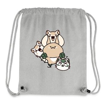 Kawaii-Schläger mit Beinprothese und Katzentrupp - Stanley/Stella recycelter Gym Bag - Grau meliert - Vorne