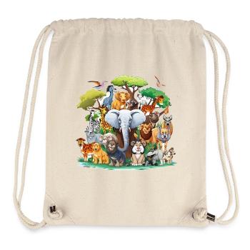 Forest Animals Collage - Stanley/Stella Recycled Gym Bag - natural - Front