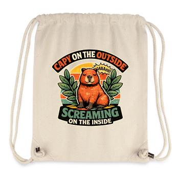 Capybara Outside Inside Screaming - Stanley/Stella Recycled Gym Bag - natural - Front