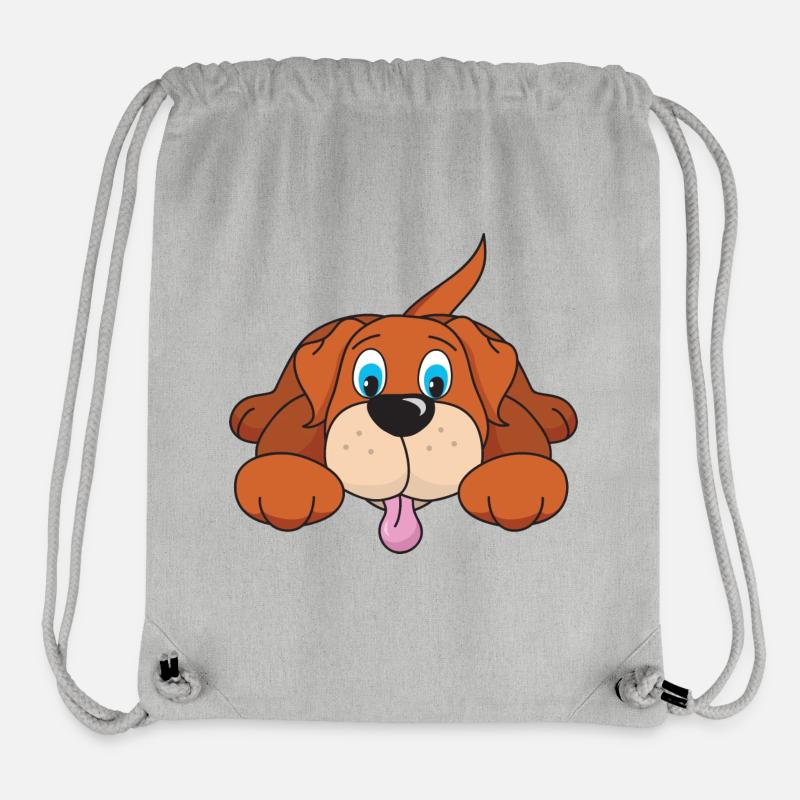 Chiot mignon chien animaux domestiques - Sac à cordon recyclé Stanley/Stella - gris chiné