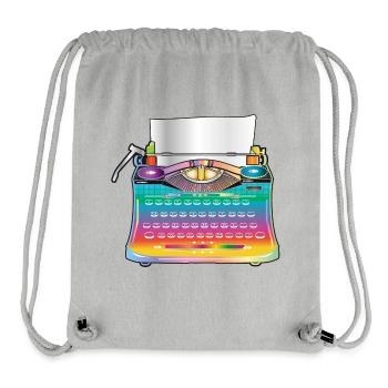 kunterbunte antike Schreibmaschine für Retro Fans - Stanley/Stella recycelter Gym Bag - Grau meliert - Vorne