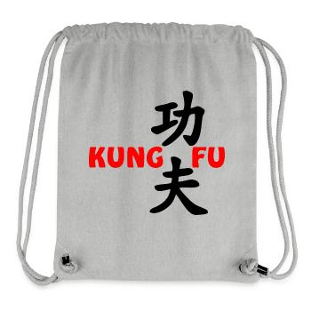 Kung Fu roter Text - Stanley/Stella recycelter Gym Bag - Grau meliert - Vorne