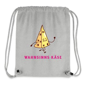 Wahnsinns Käse - Stanley/Stella recycelter Gym Bag - Grau meliert - Vorne