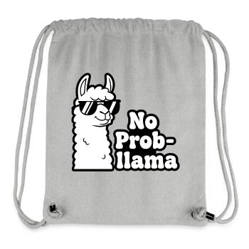 No Prob Llama Kontrastdruck - Stanley/Stella recycelter Gym Bag - Grau meliert - Vorne