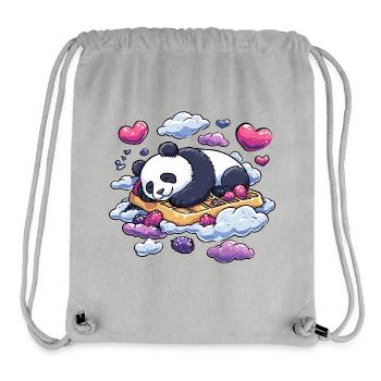 Panda Dream on Waffle Clouds - Stanley/Stella Recycled Gym Bag - heather grey - Front