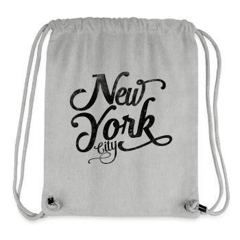 New York City - Black Vintage Script  - Stanley/Stella Recycled Gym Bag - heather grey - Front