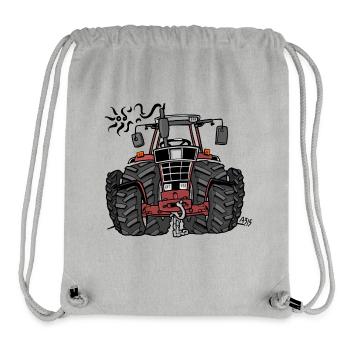 0097 Roter Traktor - Stanley/Stella recycelter Gym Bag - Grau meliert - Vorne