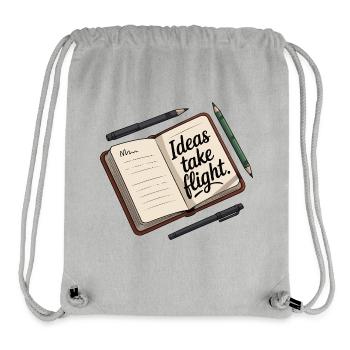 Idées prendre son envol Carnet d’art - Sac à cordon recyclé Stanley/Stella - gris chiné - Devant