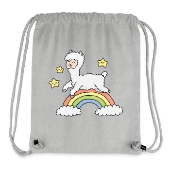 Alpaga Arc-en-ciel Rêve - Sac à cordon recyclé Stanley/Stella - gris chiné - Devant