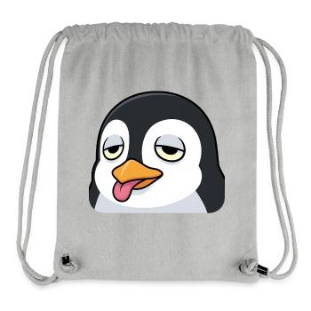 Funny Penguin Cartoon Annoyed Tongue Sticking Out - Stanley/Stella Recycled Gym Bag - heather grey - Front