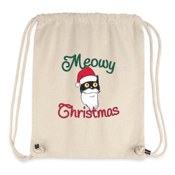 Weihnachtskatze meowy Christmas Katzen Xmas - Stanley/Stella recycelter Gym Bag - Naturweiß - Vorne