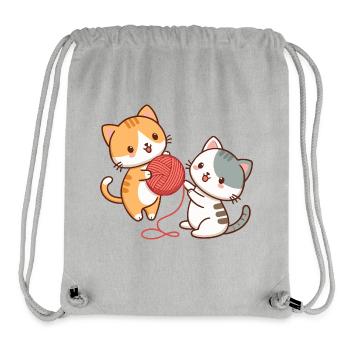 Kittens and kawaii ball - Stanley/Stella Recycled Gym Bag - heather grey - Front
