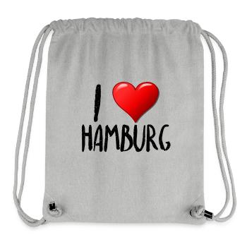 I Love Hamburg - Stanley/Stella recycelter Gym Bag - Grau meliert - Vorne