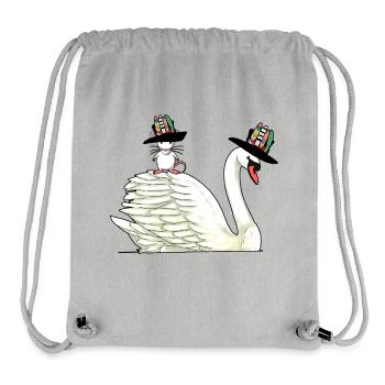 Swan Mouse Rodent Bird Hippie Friends Animals Child - Stanley/Stella Recycled Gym Bag - heather grey - Front