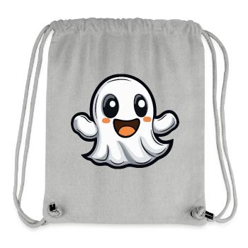 Fantôme Halloween Bande dessinée mignonne - Sac à cordon recyclé Stanley/Stella - gris chiné - Devant