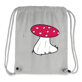 Roter Fliegenpilz Cartoon Muster - Stanley/Stella recycelter Gym Bag - Grau meliert - Vorne