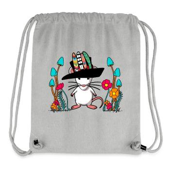 Autumn Mouse Hippie Vintage Retro Rodent Rat - Stanley/Stella Recycled Gym Bag - heather grey - Front