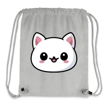 Niedlicher Kawaii-Katzenkopf im Stil - Stanley/Stella recycelter Gym Bag - Grau meliert - Vorne