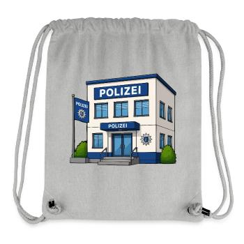 Polizei Cartoon Gebäude Druckdesign - Stanley/Stella recycelter Gym Bag - Grau meliert - Vorne