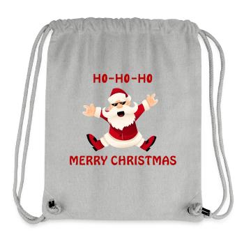 Père Noël qui saute - Sac à cordon recyclé Stanley/Stella - gris chiné - Devant