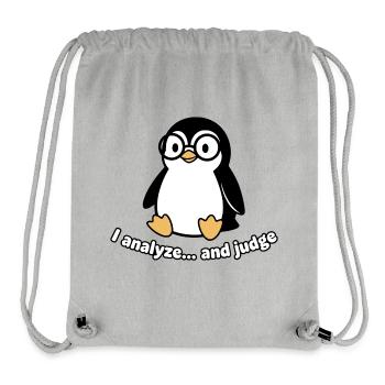 Penguin Thinker with Glasses - Stanley/Stella Recycled Gym Bag - heather grey - Front
