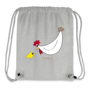 Fans de poulet - - Coq - Poulet fou - Sac à cordon recyclé Stanley/Stella - gris chiné - Devant