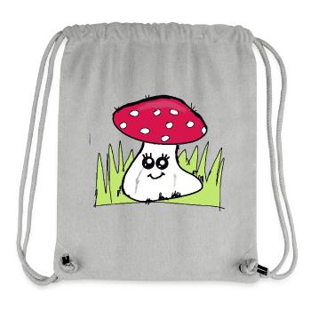 Winking mushroom with red hat - Stanley/Stella Recycled Gym Bag - heather grey - Front