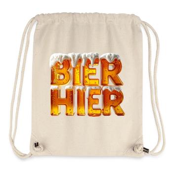Beer? Here! – 3D Beer Glass Letters with Foam - Stanley/Stella Recycled Gym Bag - natural - Front