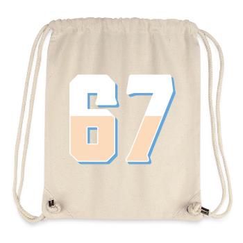 6 7 – Trendiges, minimalistisches Textdesign, - Stanley/Stella recycelter Gym Bag - Naturweiß - Vorne