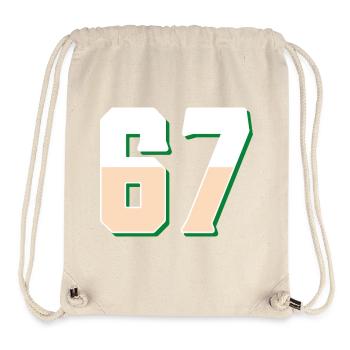 6 7 – Trendiges, minimalistisches Textdesign, - Stanley/Stella recycelter Gym Bag - Naturweiß - Vorne