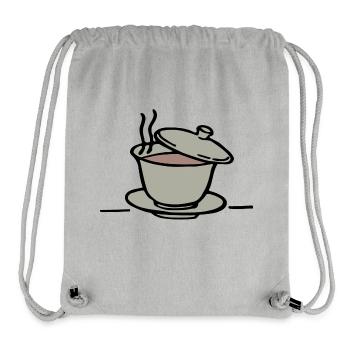 tee tea breakfast fruehstueck kaffee coffee109 - Stanley/Stella recycelter Gym Bag - Grau meliert - Vorne