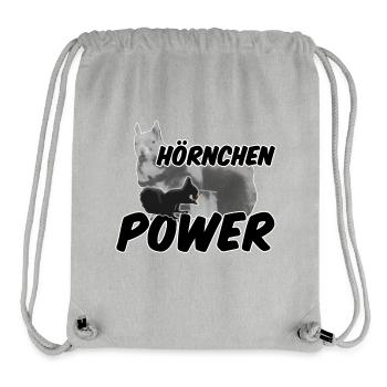 Hörnchenpower Eichhörnchen Tiere Spruch - Stanley/Stella recycelter Gym Bag - Grau meliert - Vorne