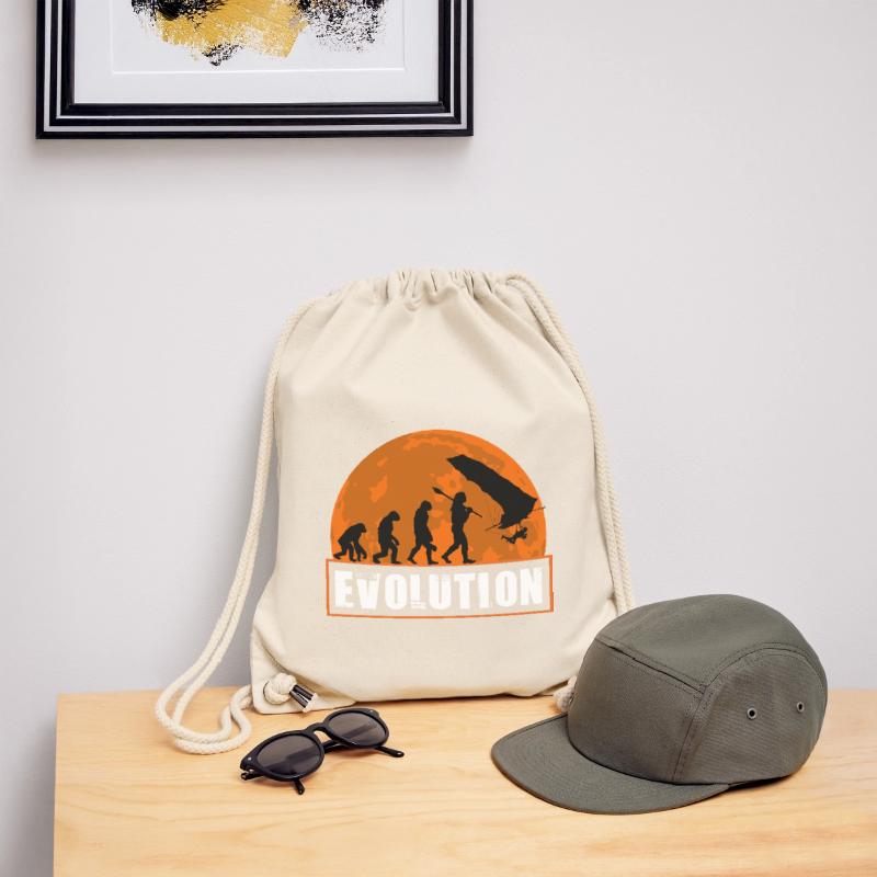 Evolution of Hang Glider Pilot Sunset Design Stanley/Stella Recycled Gym Bag