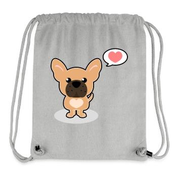 French Bulldog - Stanley/Stella Recycled Gym Bag - heather grey - Front
