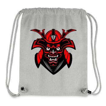 Masque Menpō – Rouge Noir Style Samouraï - Sac à cordon recyclé Stanley/Stella - gris chiné - Devant