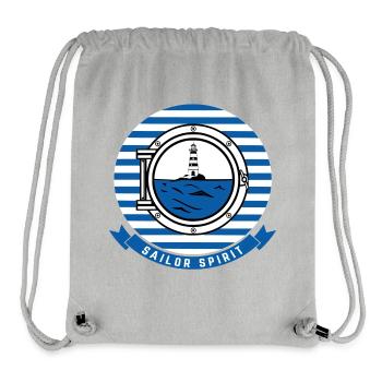 Meeresleuchtturm-Illustration im nautischen Stil - Stanley/Stella recycelter Gym Bag - Grau meliert - Vorne