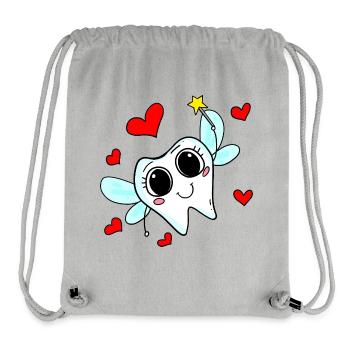 Märchenhafte Zahn-Motivillustration - Stanley/Stella recycelter Gym Bag - Grau meliert - Vorne
