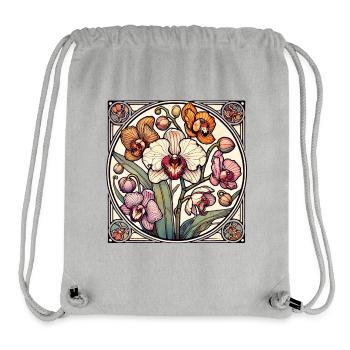 Orchideen-Buntglas-Kreis - Stanley/Stella recycelter Gym Bag - Grau meliert - Vorne