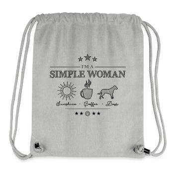 Simple Woman - lustiges Hundeshirt - Stanley/Stella recycelter Gym Bag - Grau meliert - Vorne