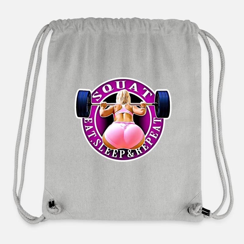 Squat, Eat, Sleep & Repeat. - Sac à cordon recyclé Stanley/Stella - gris chiné