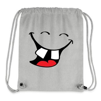 Großes Lächeln. Glücklicher, lächelnder Mund, Lippen Gesicht. - Stanley/Stella recycelter Gym Bag - Grau meliert - Vorne