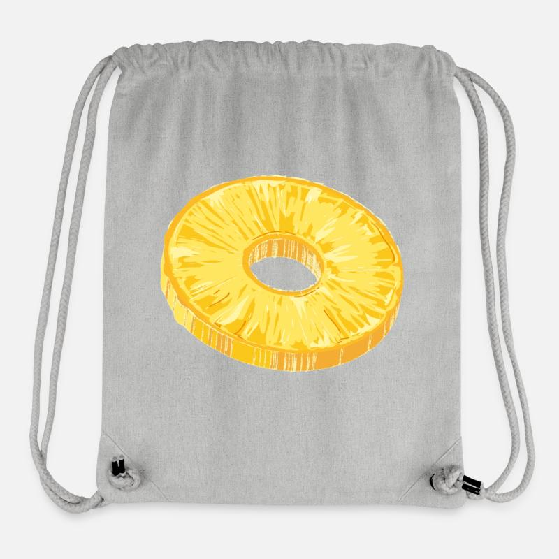 Tranche d’ananas dans un style d’illustration tropical - Sac à cordon recyclé Stanley/Stella - gris chiné