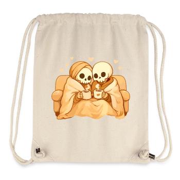 Cozy Skeleton Couple on Sofa – Warmth & Closeness - Stanley/Stella Recycled Gym Bag - natural - Front