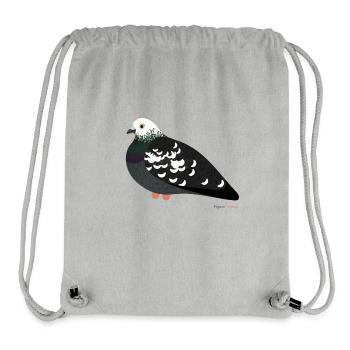 "Teddy" The city pigeon with a white head - Stanley/Stella Recycled Gym Bag - heather grey - Front