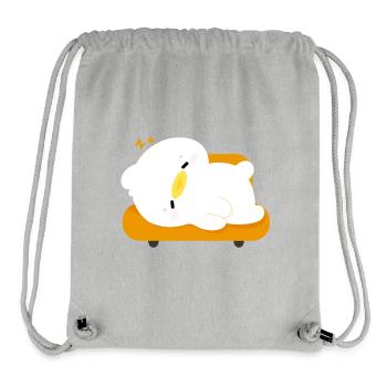 Canard endormi sur coussin orange - Sac à cordon recyclé Stanley/Stella - gris chiné - Devant