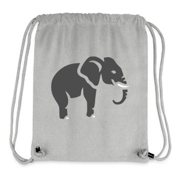 Elephant Silhouette Africa Animal - Stanley/Stella Recycled Gym Bag - heather grey - Front
