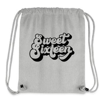 Sweet Sixteen Mignon cadeau de 16 ans - Sac à cordon recyclé Stanley/Stella - gris chiné - Devant