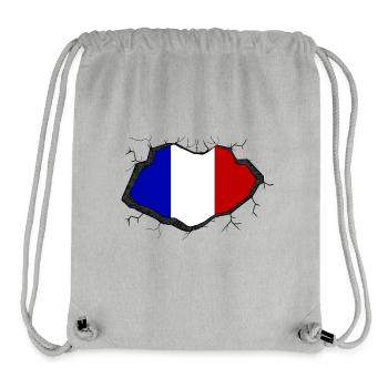 drapeau de la France - Sac à cordon recyclé Stanley/Stella - gris chiné - Devant